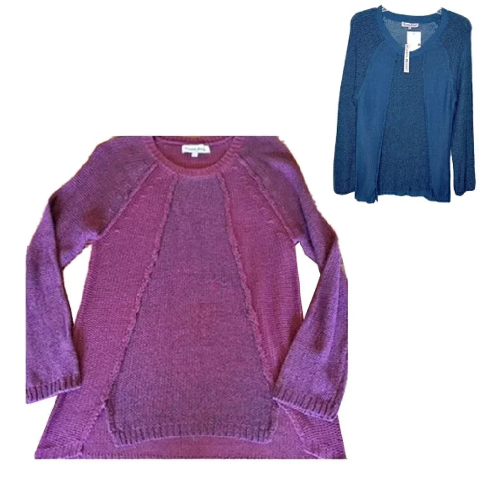 🆕 CAROL ROSE BLUE KNIT TOP SIZE XL